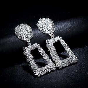 Big Rectangle Drop Earrings for Women & Fashion